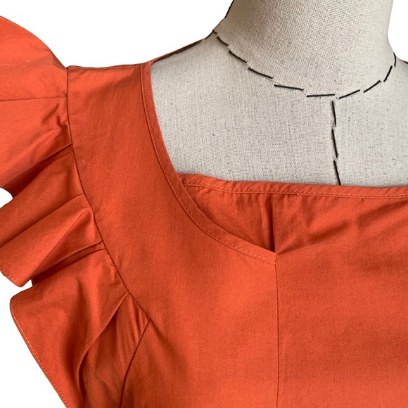 Vintage y2k Hussein Chalayan Orange Minimalist Avant Garde Cotton Dress M/L - Picture 3 of 9